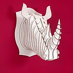 'Robbie Jr', Medium Cardboard Rhino Trophy