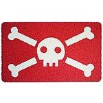 Funny Doormat with Skull and Crossbones Drawing