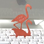 "Deng On" Keyboard Message Card Flamingos, Cat, Penguin and Rabbit