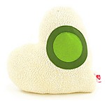 "My Beating Heart" Green / Beige Mini Heart Cushion