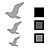The package includes 6 birds in 3 different tones of gray