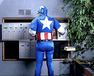 Captain America picks up his mail