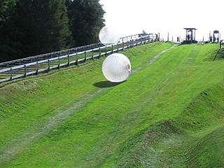 <i>Zorbing</i> (inside the big ball there’s a person)