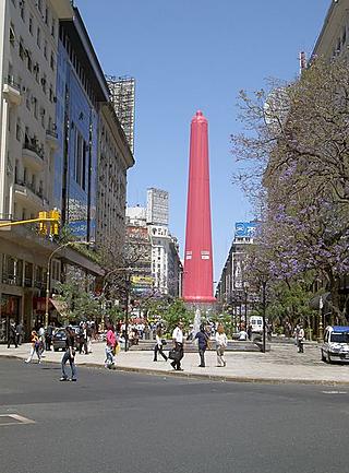 Ultra large condom to protect the Buenos Aires Obelisk.
