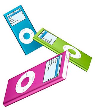 iPod Nano in a variety of colours