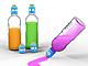 Fill a bottle with paint and screw on the paintbrush tip