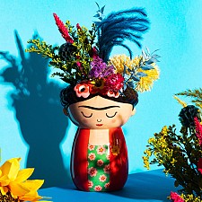Vase mural en forme de Frida Kahlo