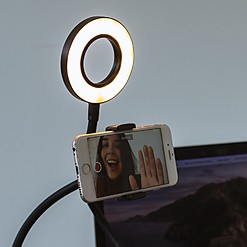 Anneau de lumière avec socle pour selfies et visios
