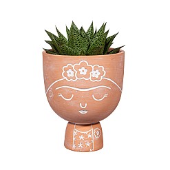 Pot de fleurs Frida Kahlo en terre cuite