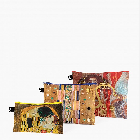 Lot de trois petits sacs avec des œuvres de Gustav Klimt