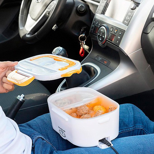 Une boîte à lunch électrique pour réchauffer les aliments dans la voiture