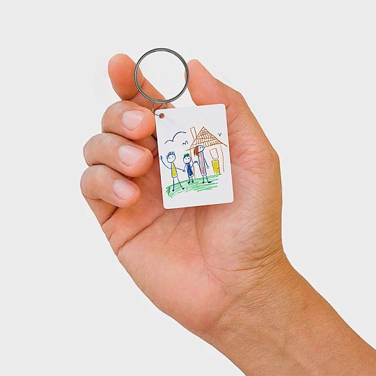 Kit pour réaliser un porte-clés avec un dessin d'enfant