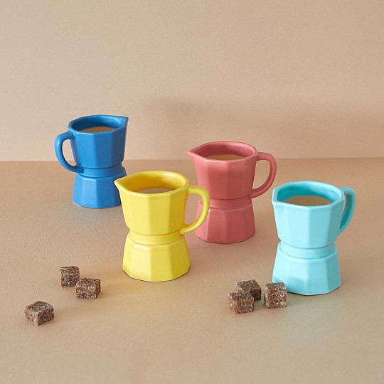 Set de tasses à café en forme de cafetière