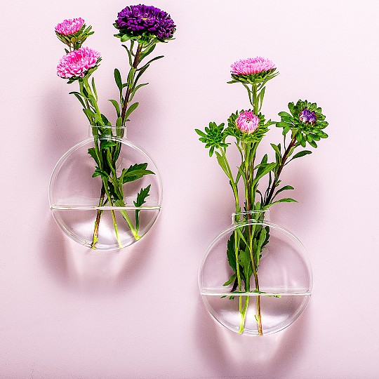 Ensemble de 2 vases en verre pour le mur