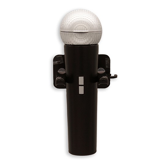 En forme de microphone