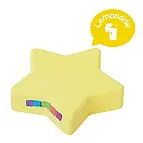 En forme d'étoile, disponible en parfum de limonade et en couleur jaune