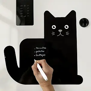 Tableau magnétique pour frigo avec chaton noir