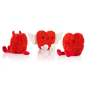 Coussin chauffant avec graines en forme de cœur