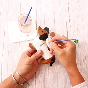 Teckel en céramique à peindre 