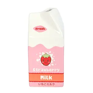 Vase en forme de brique de lait à la fraise