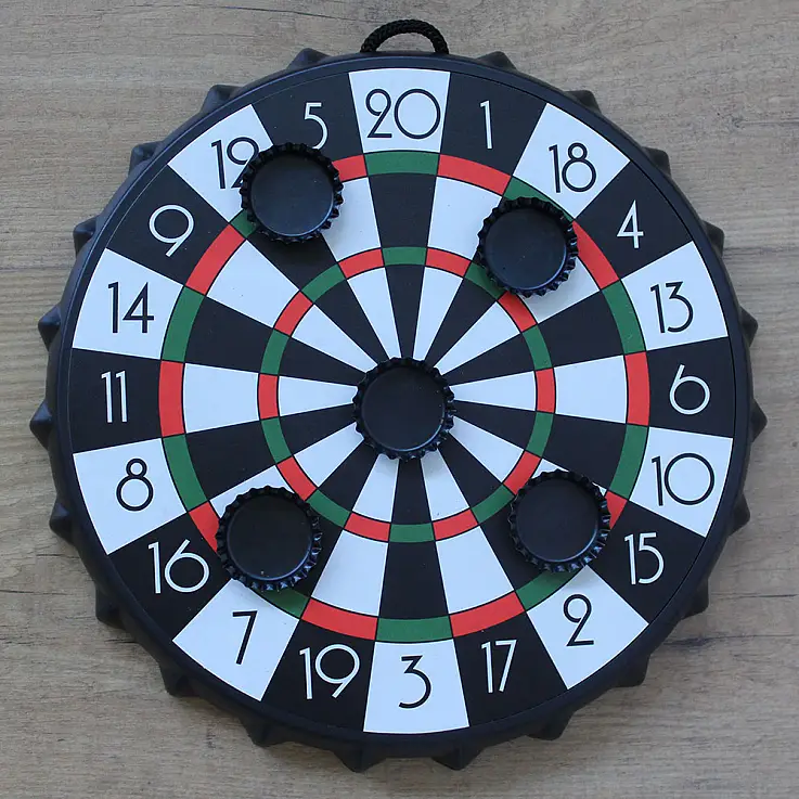 Eurowebbiz Jeu De Fléchettes Magnétique à Boire – Cible Apéro 25x25 Cm – 6 Capsules – Gages Et Défis – Pour Soirées Entre Amis