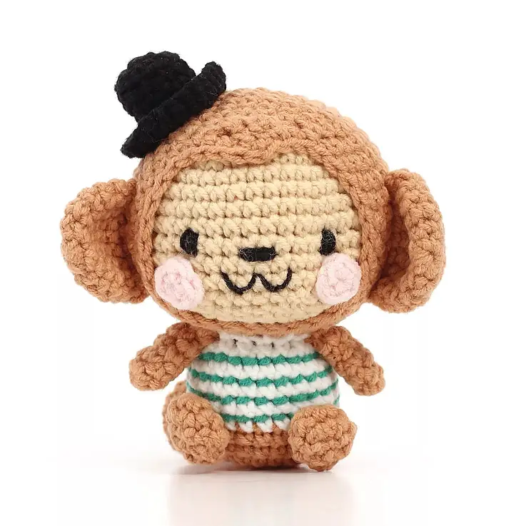 Kit pour réaliser un amigurumi en forme de singe au crochet
