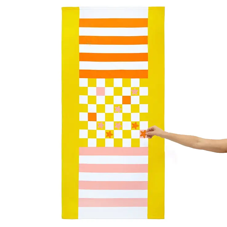 Serviette de plage originale de la collection Checkers, jaune