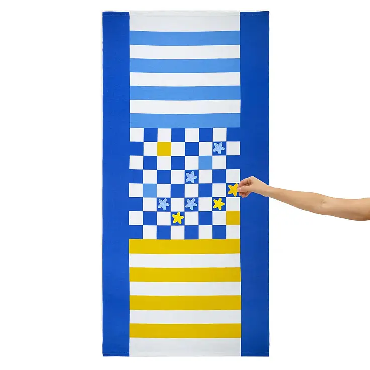 Serviette de plage originale du set Checkers bleu