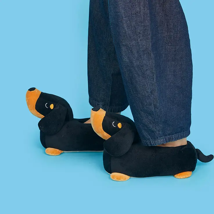 Chaussons d'intérieur en forme de teckel