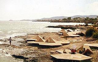 A wooden parquet beach, ideal for a relaxing day