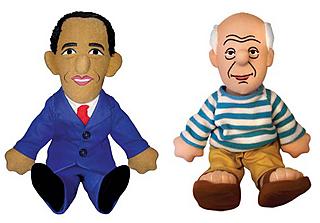 Obama and Picasso, two very popular stuffed dolls