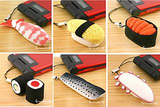 Sushi for your cell phone made from kimono fabric